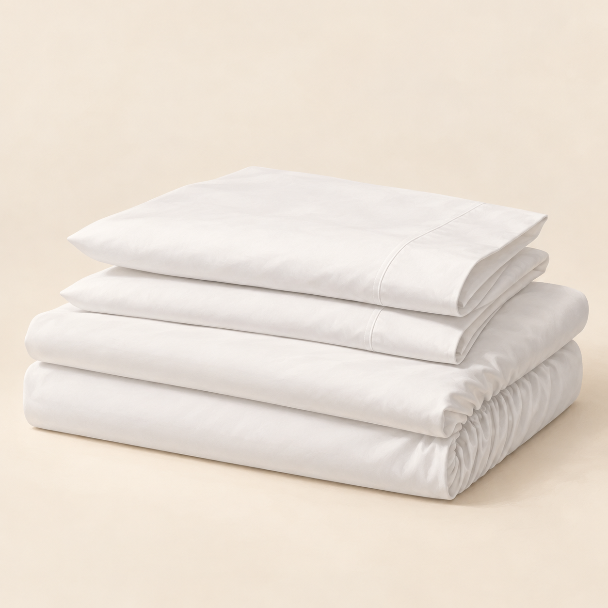 AI illustration representing Brooklinen Classic Percale sheet set — Queen, White