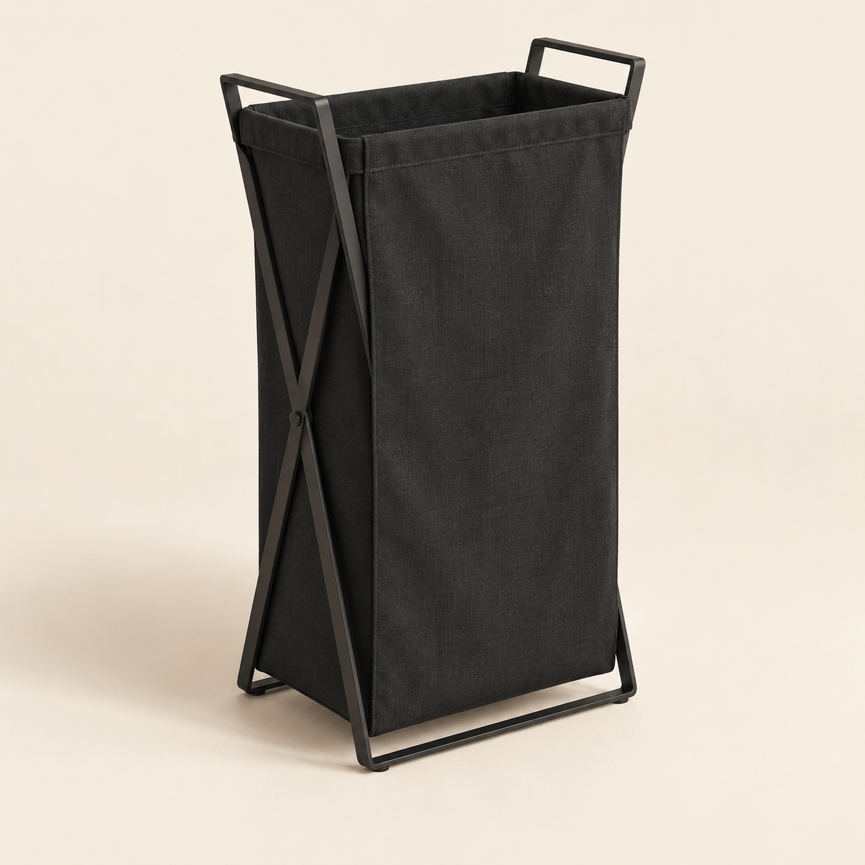 AI illustration representing Yamazaki Tower folding laundry basket — Black, 45 L