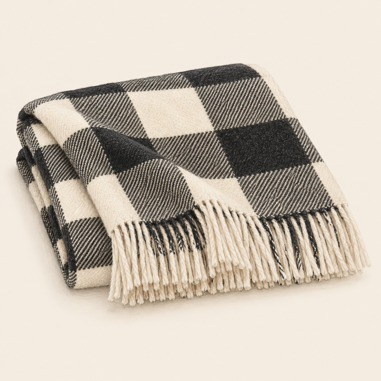 AI illustration representing Pendleton Eco-Wise wool throw — Black/Ivory