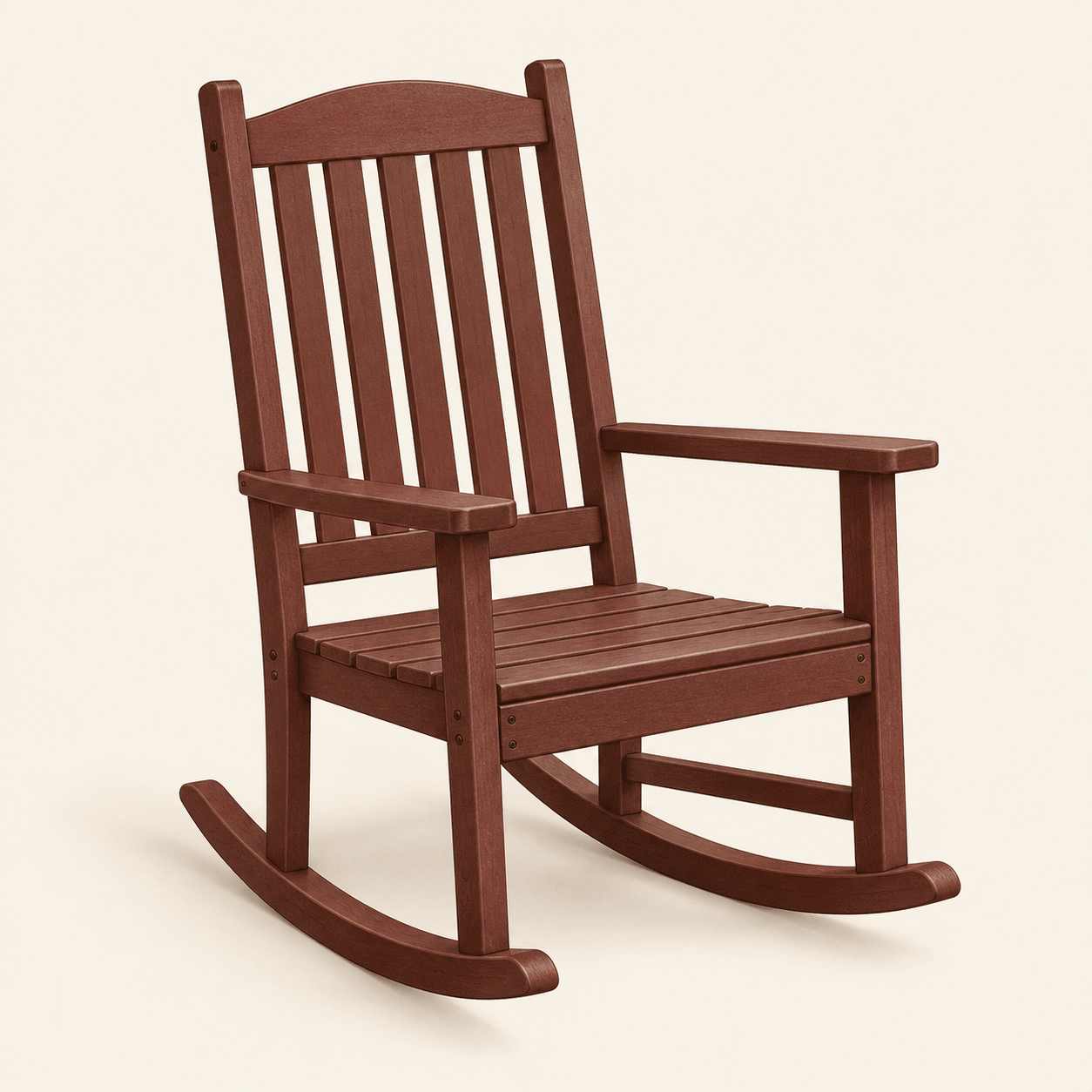 AI illustration representing POLYWOOD Presidential rocker — Mahogany color