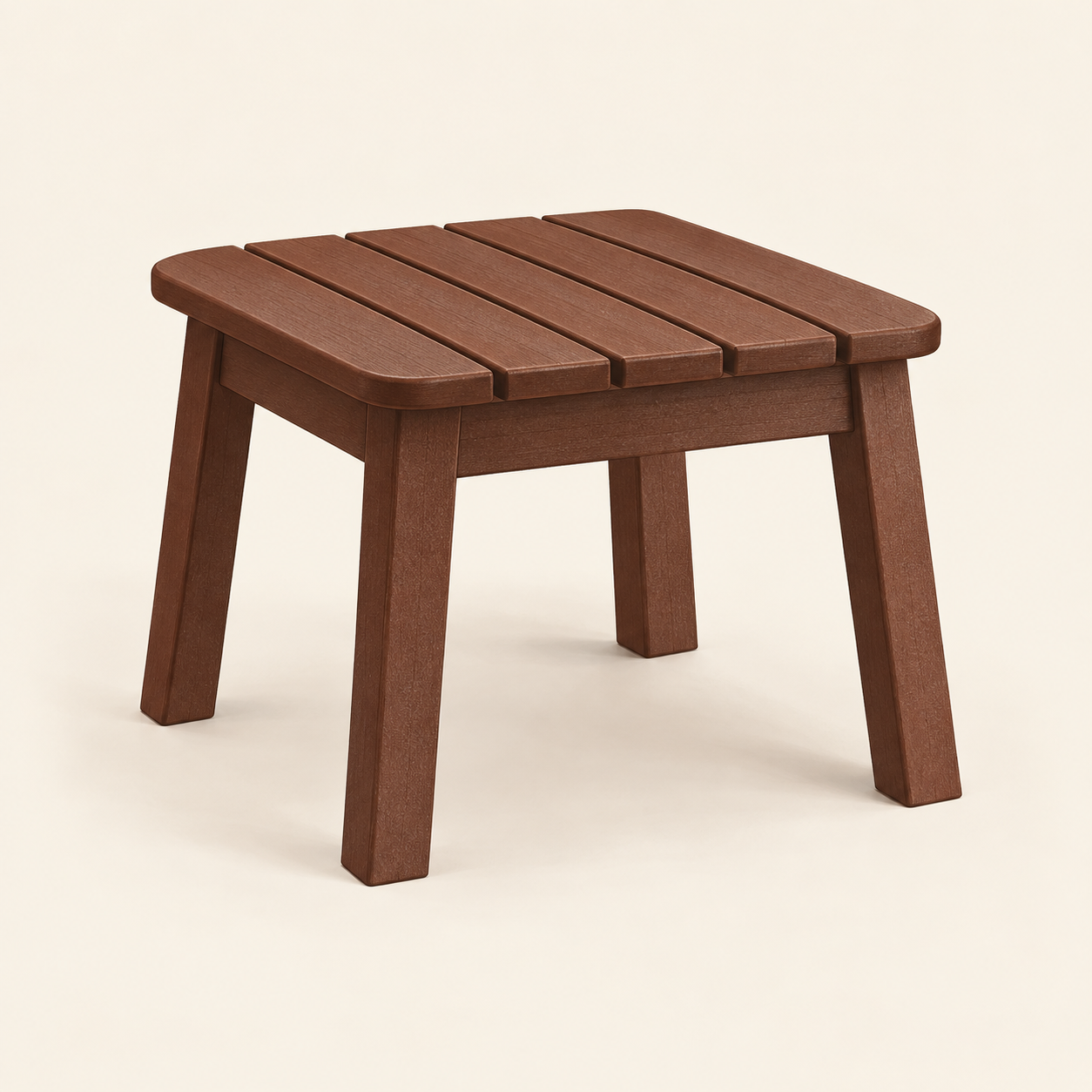 AI illustration representing POLYWOOD South Beach 18-inch side table — Mahogany color